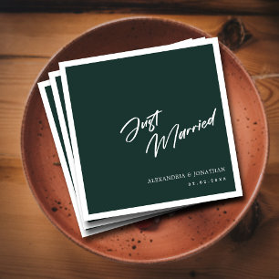 Elegant Grönt Ny gifta Personligt bröllp Napkins Pappersservett