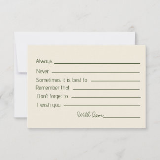 Elegant Grönt och Beige Handflatan Träd Möhippa Rådkort