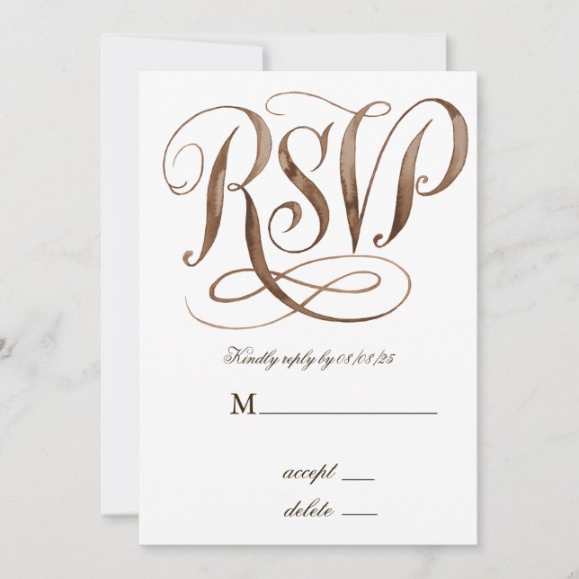 Elegant-Grönt och Grått Bouquet-Bröllop OSA Inbjudningar (Framsida)