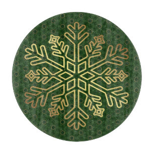 Elegant Grönt och Guld Snowflake Decorative