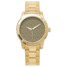 Elegant Grönt & Orange Löv Bracelet Watch