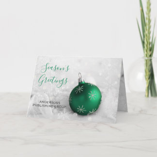 Elegant Grönt Ornament Festive Company Helgdag Helgkort
