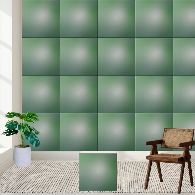 Elegant Grönt Övertoningskeramik Tile Kakelplatta (Elegant Green Gradient Ceramic Tile)