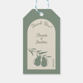 Elegant Grönt Pear Bröllop Tack Presentetikett