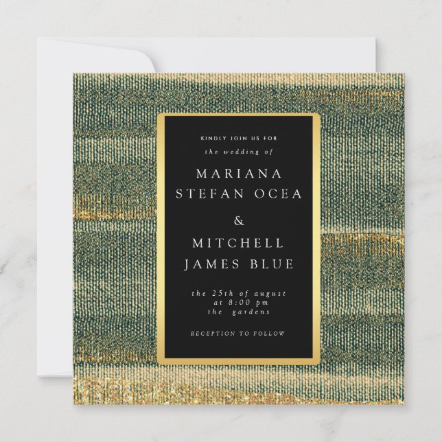 Elegant Grönt Pensel med guld och svart (Framsida)