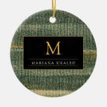 Elegant Grönt Pensel med guld och svart