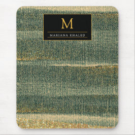 Elegant Grönt Pensel med guld och svart Musmatta