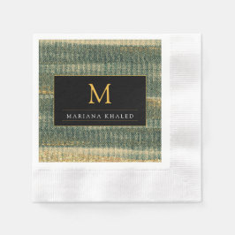 Elegant Grönt Pensel med guld och svart Pappersservett