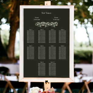 Elegant Grönt: Planen för sjösättning i Bröllop Poster