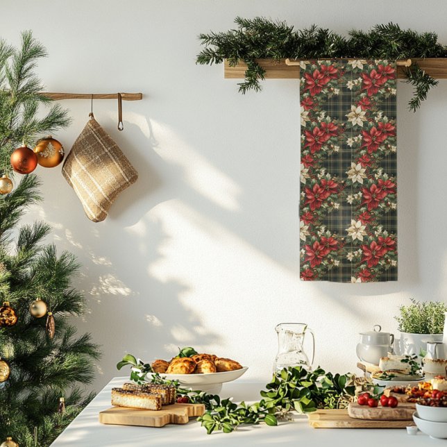 Elegant Grönt Play Red Poinsettia God jul Underlägg Papper Kvadrat (Skapare uppladdad)