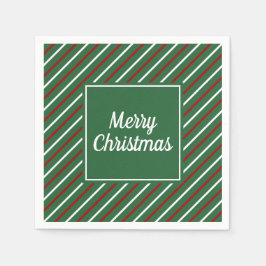 Elegant Grönt Rand jul Pappersservett
