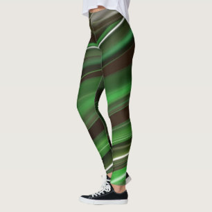 Elegant Grönt Rand Leggings
