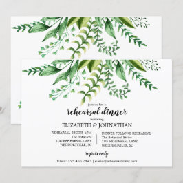 Elegant Grönt Rehearsal Dinner Bröllop Inbjudningar