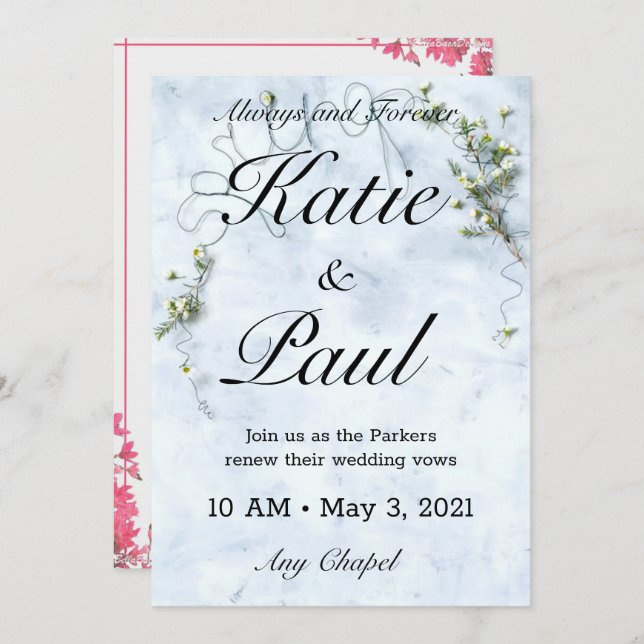 Elegant grönt Ro bröllopsinbjudan Inbjudningar (Fram/baksida)