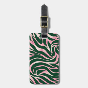 Elegant Grönt Ro Guld Glitter Zebra Bagagebricka