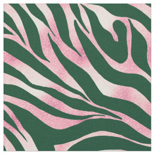 Elegant Grönt Ro Guld Glitter Zebra Tyg