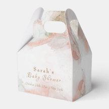 Elegant Grönt Rosa Vattenfärgsagate Baby Shower