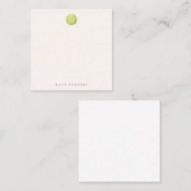 Elegant Grönt Sand Dollar Note Card Anteckningskort (Fram/baksida)