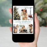 Elegant Grönt Script 4 Photo Collage jul Julkort<br><div class="desc">Minimalistiskt, Elegant Calligraphy 4 Photo Collage God jul Script Helgdag Card i Grönt och vitt. Den här snygga, enkla fyra (4) fotokortmallen har en fotokollage i söt rutnät och säger "God jul"! Texten "God jul" hälsning är skriven på ett vackert handskrivet teckensnitt som snabbt byts ut mot svan. På motsatt...</div>