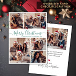Elegant Grönt Script 5 Photo Collage jul Julkort<br><div class="desc">Modern Simple Elegant Grönt Calligraphy 5 Photo Collage God jul Script Helgdag Card. ( ) NOTERA ATT DESSA STORLEKA KORT PÅ 6, 5" X 8, 75" ÄR STÖRRE ÄN GENOMSNITTET, PÅ GRUND AV DET STÖRRE STORLEKA KORTET ÄR DET NÄSTAN SÄKERT ATT POSTAGKOSTNADERNA KOMMER ATT VARA HÖGRE. OM DU FÖREGÅR STORLEKA...</div>