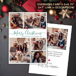 Elegant Grönt Script 5 Photo Collage jul Julkort<br><div class="desc">Modern Simple Elegant Grönt Calligraphy 5 Photo Collage God jul Script Helgdag Card. ( ) NOTERA ATT DESSA STORLEKA KORT PÅ 6, 5" X 8, 75" ÄR STÖRRE ÄN GENOMSNITTET, PÅ GRUND AV DET STÖRRE STORLEKA KORTET ÄR DET NÄSTAN SÄKERT ATT POSTAGKOSTNADERNA KOMMER ATT VARA HÖGRE. OM DU FÖREGÅR STORLEKA...</div>