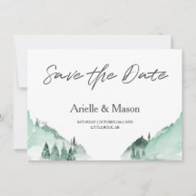 Elegant Grönt Skogsberg Spara datum