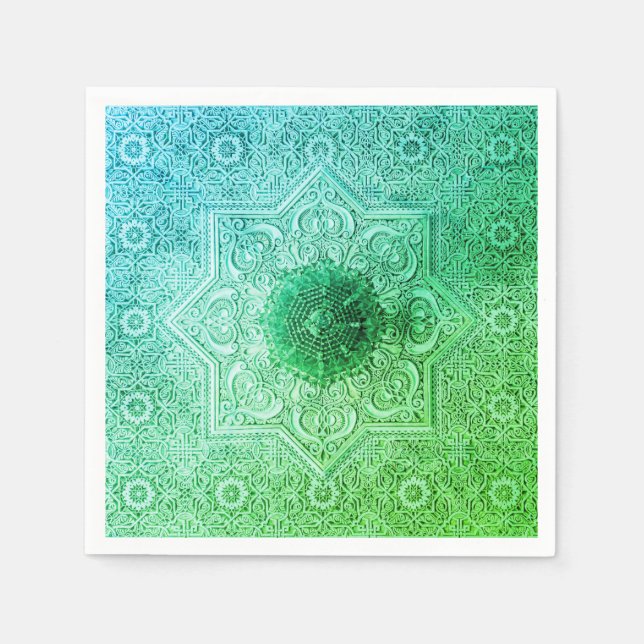 Elegant Grönt Snöre Mönster Pappra blöjor Pappersservett (Framsidan)