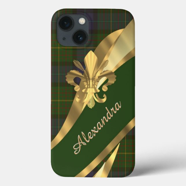 Elegant grönt tartan personlig (Baksida)