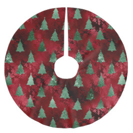 Elegant Grönt Träd jul Julgransmatta Borstad Polyester