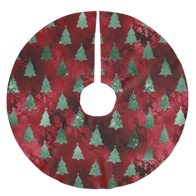 Elegant Grönt Träd jul Julgransmatta Borstad Polyester (Framsidan)