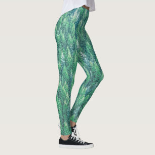 Elegant Grönt Träd Lagar Leggings