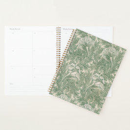 Elegant Grönt Tulips William Morris Planner