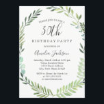Elegant Grönt Vattenfärg 30års födelsedag Inbjudningar<br><div class="desc">Mer söt på födelsedagsinbjudningar i Little Bayleigh Store!</div>