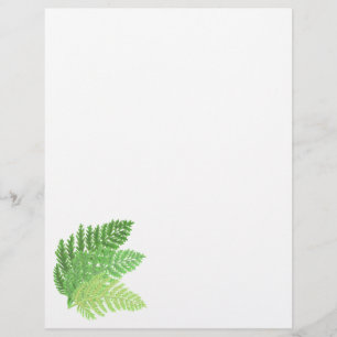 Elegant grönt vattenfärgen Ferns woodland lövs