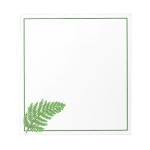 Elegant grönt vattenfärgen Ferns woodland lövs Anteckningsblock