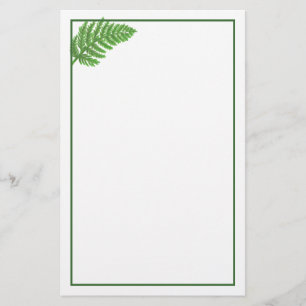 Elegant grönt vattenfärgen Ferns woodland lövs Brevpapper