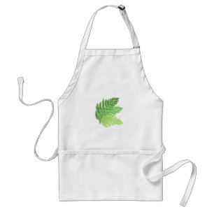 Elegant grönt vattenfärgen Ferns woodland lövs Förkläde