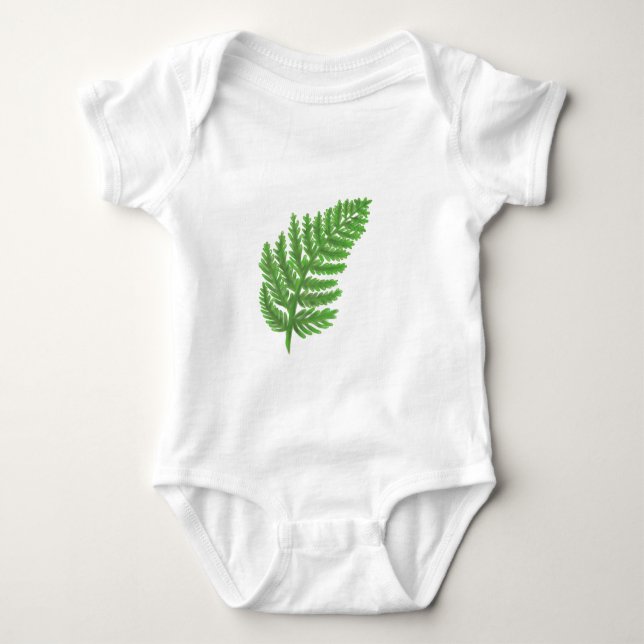 Elegant grönt vattenfärgen Ferns woodland lövs Tee (Framsida)