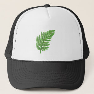 Elegant grönt vattenfärgen Ferns woodland lövs Truckerkeps