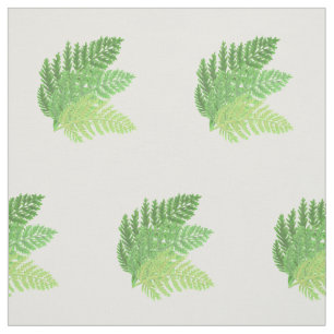 Elegant grönt vattenfärgen Ferns woodland lövs Tyg