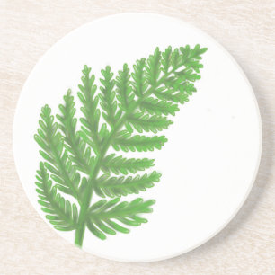 Elegant grönt vattenfärgen Ferns woodland lövs Underlägg Sandsten