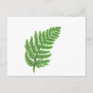 Elegant grönt vattenfärgen Ferns woodland lövs Vykort