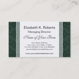 Elegant Grönt Victorian Damask Vintage Stil Visitkort