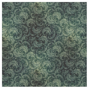 Elegant grönt vintage damask blomster mönster tyg