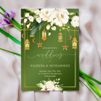 Elegant grönt, vita blommor Islamiska bröllop