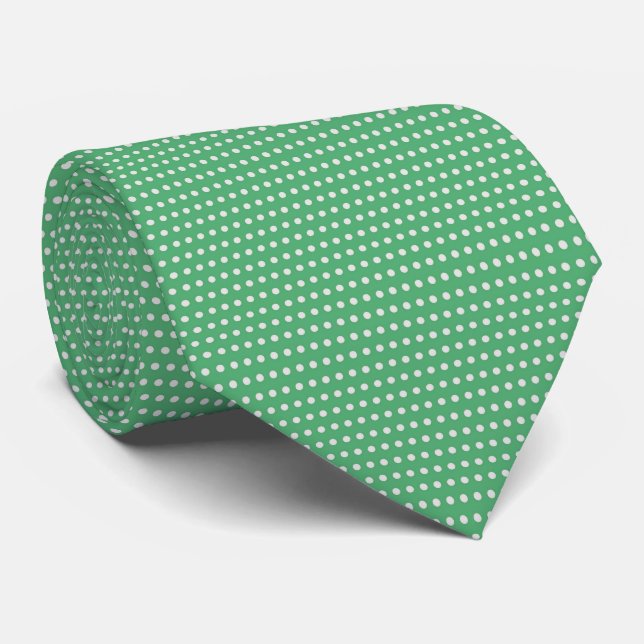 Elegant Grönt & White Polkadots jul Neck Tie Slips (Rullad)