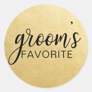 Elegant GROOM:s FAVORITE Bröllop-favoriter Runt Klistermärke