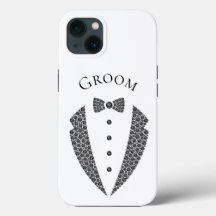 Elegant Groom Tuxedo Black White Bröllop