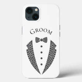 Elegant Groom Tuxedo Black White Bröllop