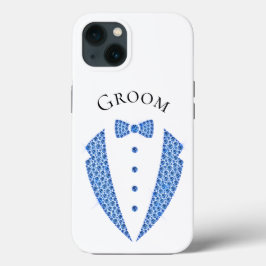 Elegant Groom Tuxedo Bllue Typography Bröllop